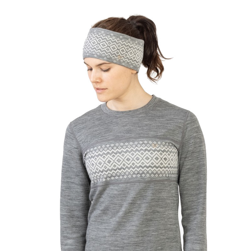 Opaska Merino Wool Headband Grey Melange